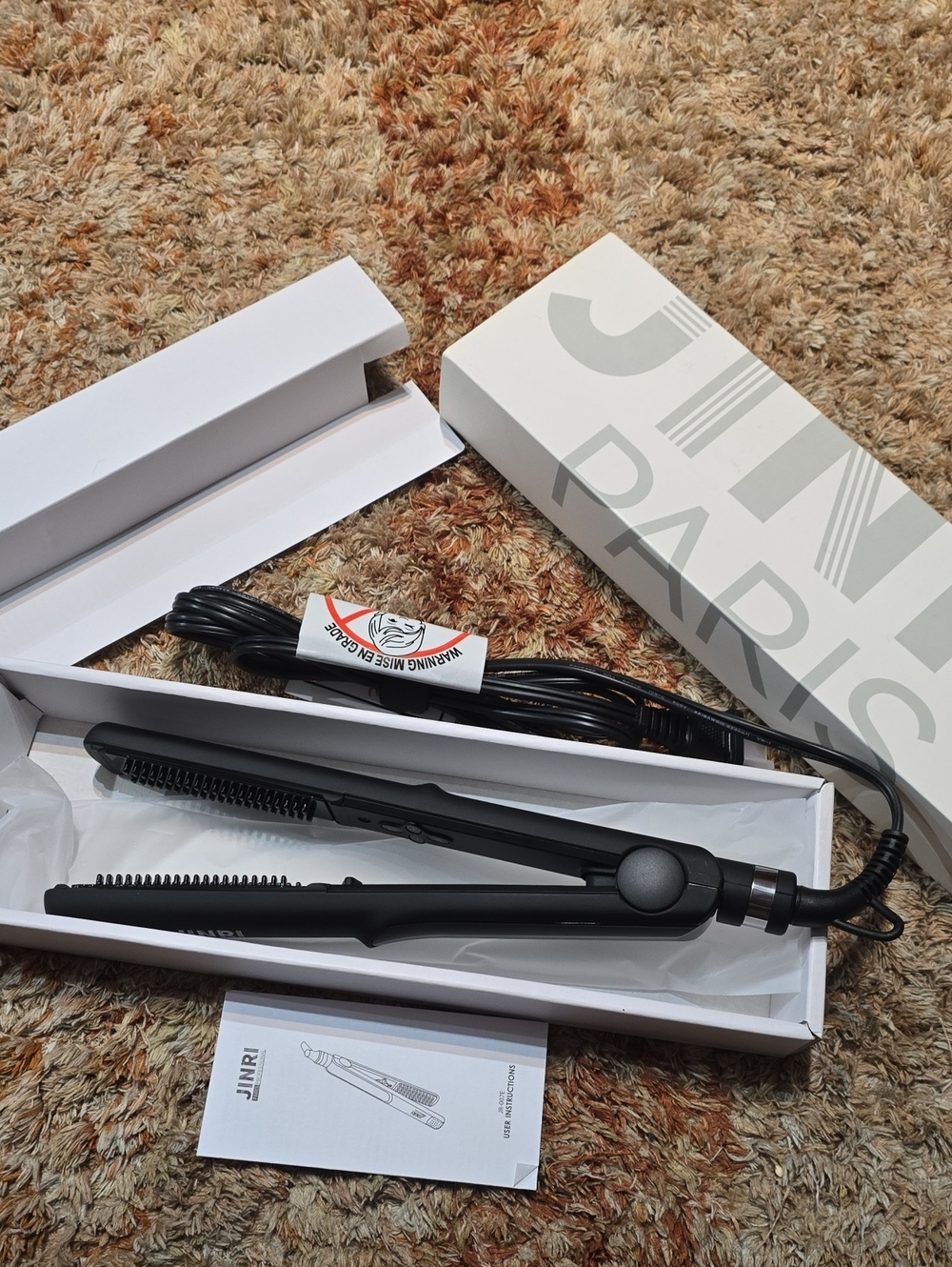 NIB JINRI 2-in-1 Travel Hair Straightener & Curler – Dual Voltage Model JR-007E